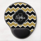 Black White Gold Glitter Chevron Pattern