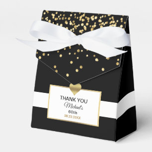 Black White Gold Heart Party Favour Birthday Favour Box