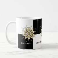 Black White & Gold Mandala Boss Lady Design