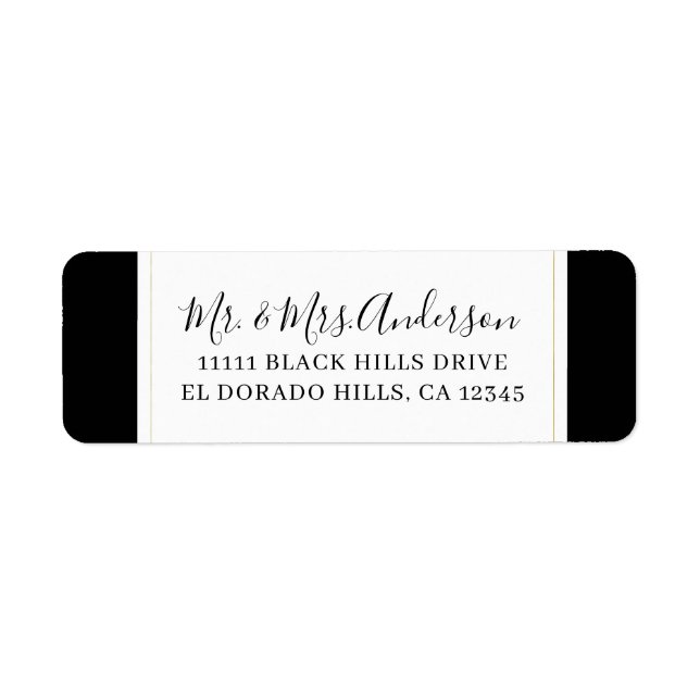 Black White Gold Modern Minimal Elegant Wedding (Front)