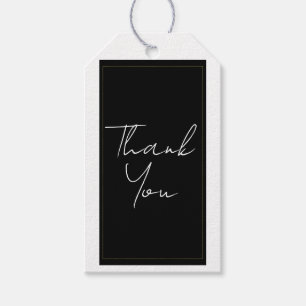 Black White Gold Modern Minimal Elegant Wedding Gift Tags