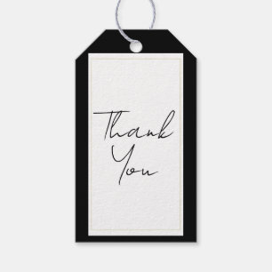 Black White Gold Modern Minimal Elegant Wedding Gift Tags