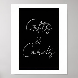 Black White Gold Modern Minimal Gifts & Cards Sign
