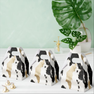 Black White Gold Southwest Cowhide Birthday Favour Box