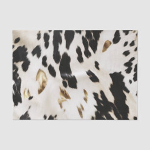 Black White Gold Southwest Cowhide Birthday Tissue Paper