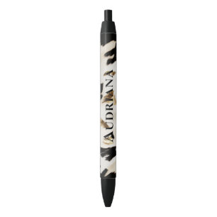 Black White Gold Southwest Cowhide  Black Ink Pen