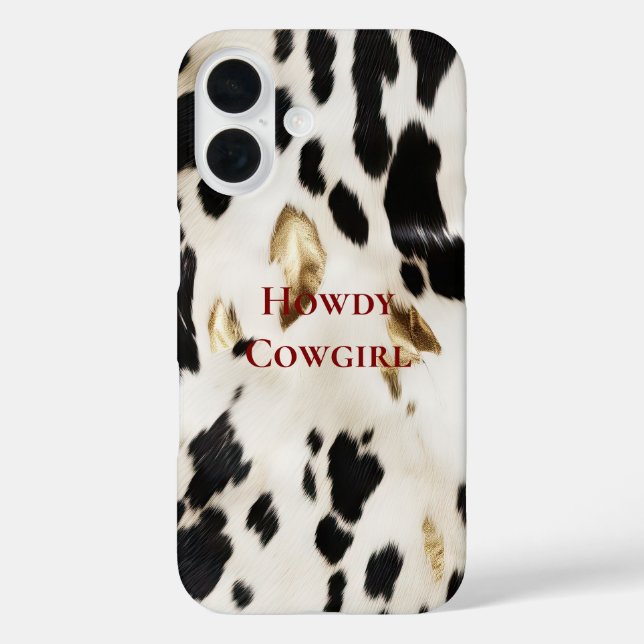 Black White Gold Southwest Cowhide  Case-Mate iPhone Case (Back)