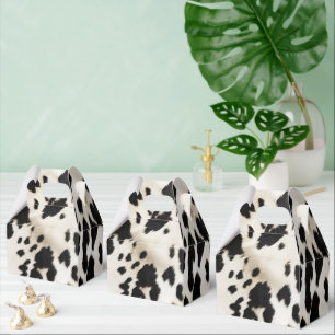 Black White Gold Southwest Cowhide  Favour Box