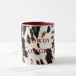 Black White Gold Southwest Cowhide  Mug
