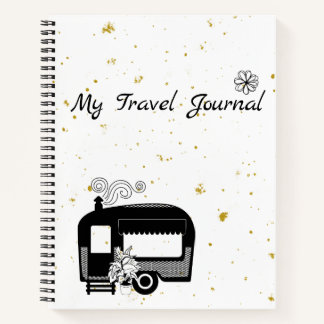 Black White & Gold Travel Journal Planner Diary RV
