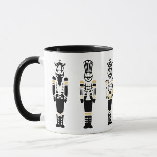 Black, White & Gold Trendy Nutcracker Christmas Mug