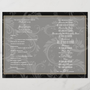 Black white gold "wedding program" wedding