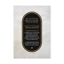 Black White Gold Wedding Reception Enclosure Card
