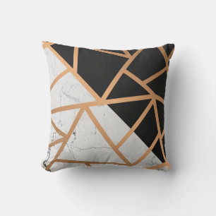 Black & White Golden Marble Mosaic Cushion