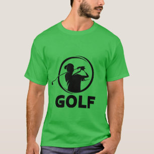 Black & White Golf Swing Silhouette T-Shirt