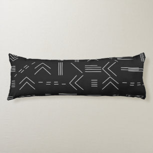 Black White Gorgeous Modern Geometric Pattern Body Cushion