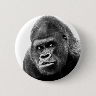 Black White Gorilla 6 Cm Round Badge