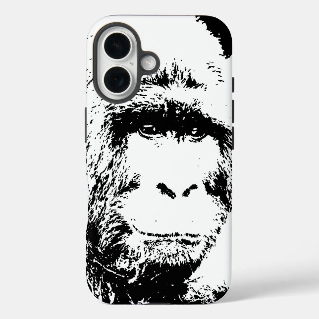 Black & White Gorilla Case-Mate iPhone Case (Back)