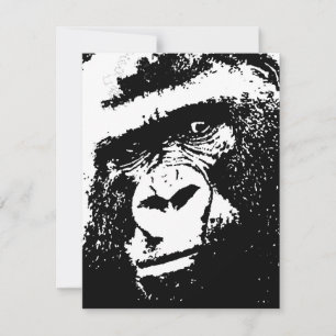Black & White Gorilla Invitations