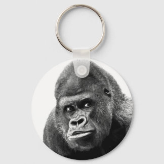 Black White Gorilla Key Ring