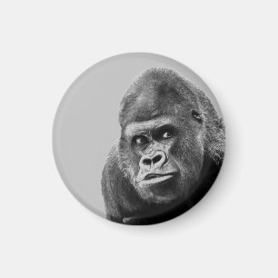 Black White Gorilla Magnet