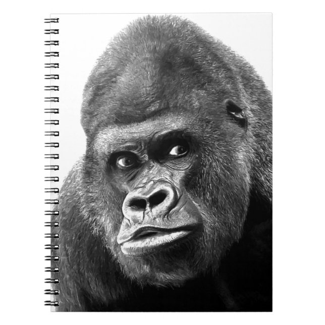 Black White Gorilla Notebook (Front)