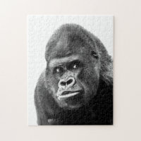 Black White Gorilla Photo - Animals Art