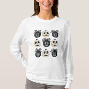 Black White Gothic Pumpkins Halloween T-Shirt