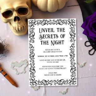 Black & White Gothic Typography Halloween Invitation