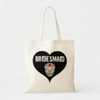 Black & White Gothic Wedding with Skull Bridesmaid
