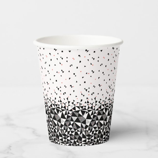 Black & White Gradation Ombre  Paper Cups (Front)