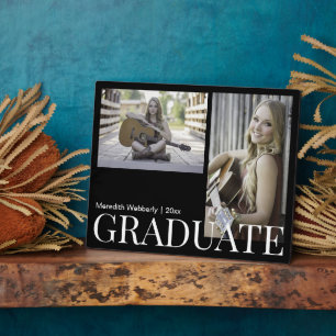 Black & White Graduate 2 Photo 8x10 Desktop Plaque