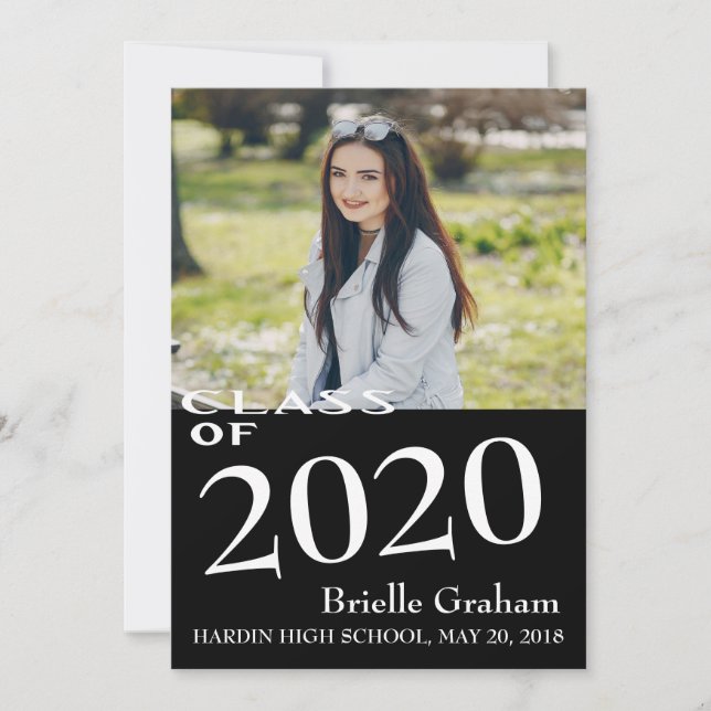 Black & White Graduation Announcement (Front)