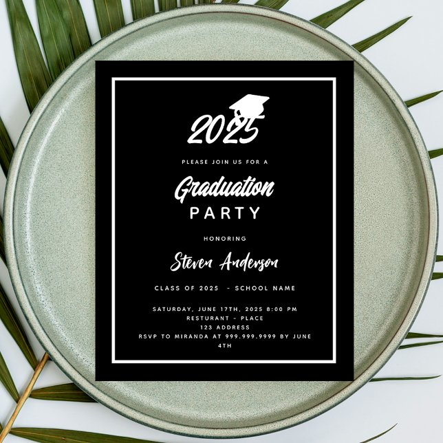 Black white Graduation Party 2026 invitation (Creator Uploaded)