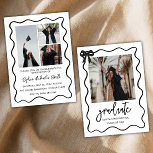 Black White Graduation Photo Invitation Class 2026