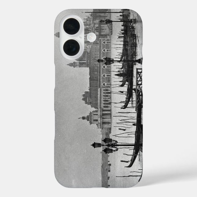 Black White Grand Canal Venice Italy Travel Case-Mate iPhone Case (Back)