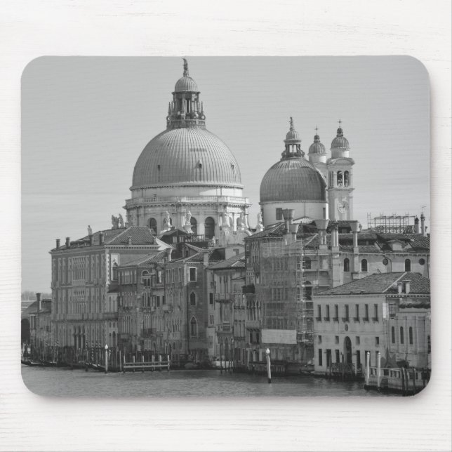 Black White Grand Canal Venice Italy Travel Mouse Mat (Front)
