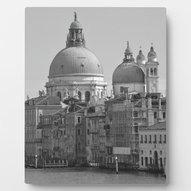 Black White Grand Canal Venice Italy Travel Plaque (Front)
