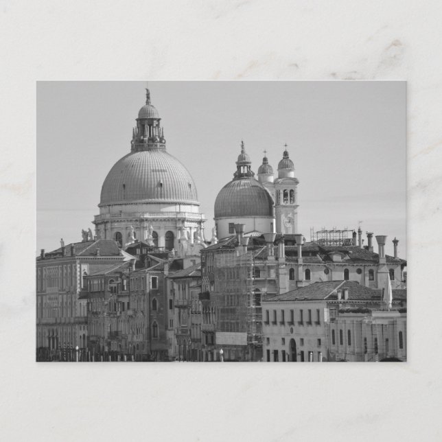 Black White Grand Canal Venice Italy Travel Postcard (Front)