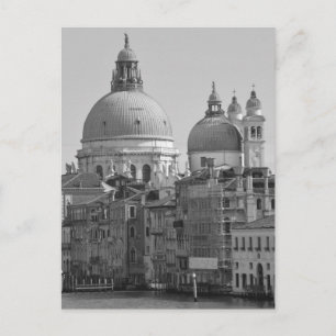 Black White Grand Canal Venice Italy Travel Postcard