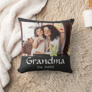 Black White Grandma Established Bold Photo Cushion