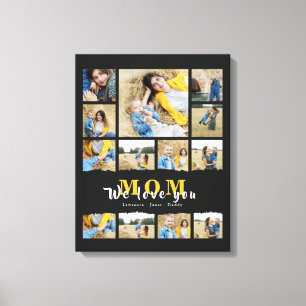 Black & White grandma Mum photo collage mother day Canvas Print