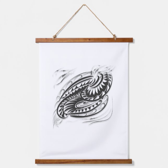 black white graphic wall art for interior (Front)