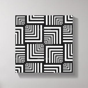 Black, White Graphic Wrapped Canvas Art