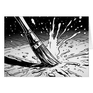 Black White Graphics Style Brush Paint Splotch