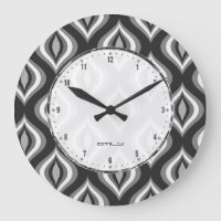 Black White & Gray Teardrop Modern Pattern