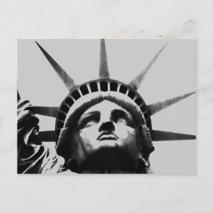 Black & White Grayscale Statue of Liberty Postcard