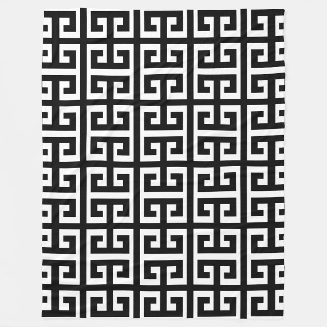 black white greek key blanket (Front)