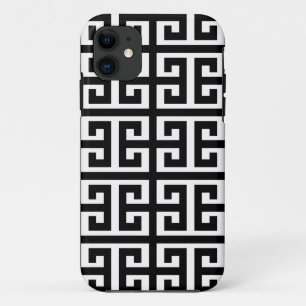 black white greek key iPhone 11 case