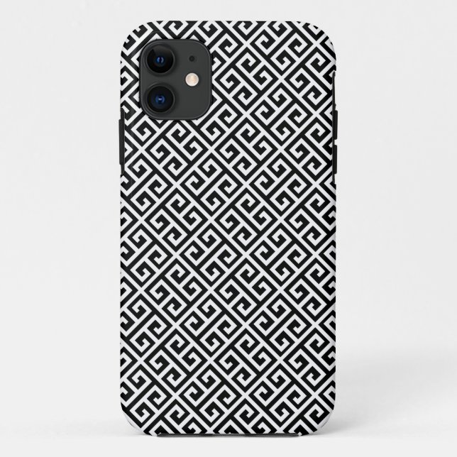 Black & White Greek Key Pattern iPhone 5 Case (Back)